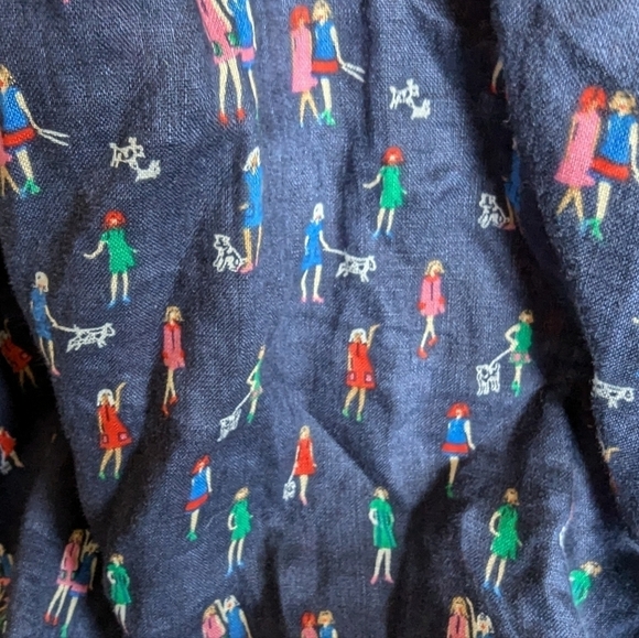 Boden linen blouse Women and Dogs Novelty print sz 22 - Picture 4 of 8